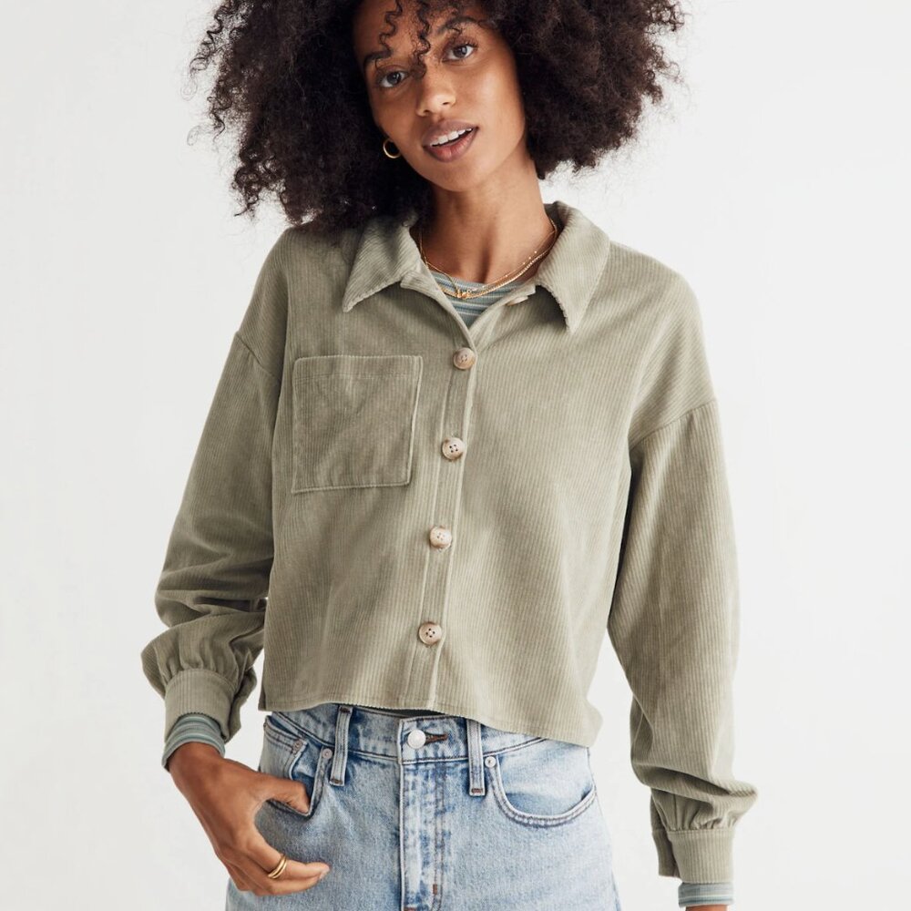Madewell Corduroy Cropped Shirt Jacket